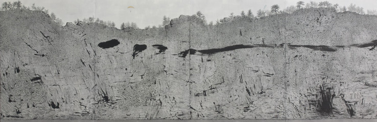 Flowing landscape 135x390cm muck on Korean paper 2008