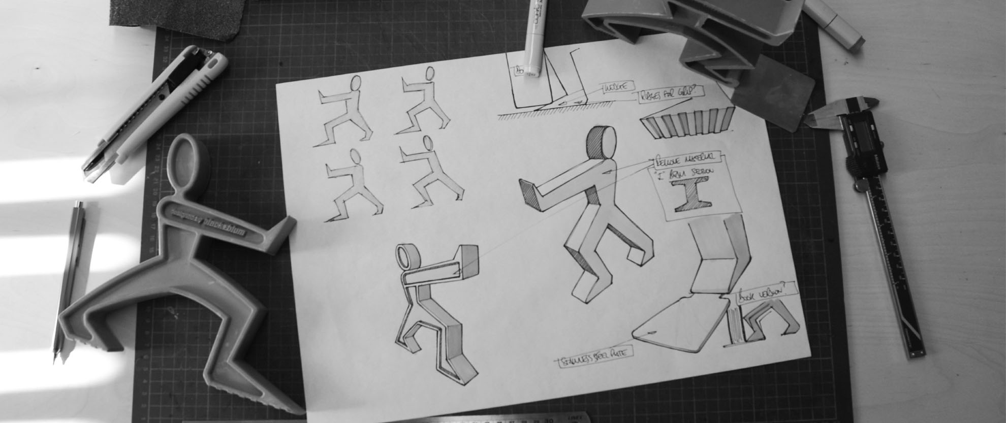 james sketches on table