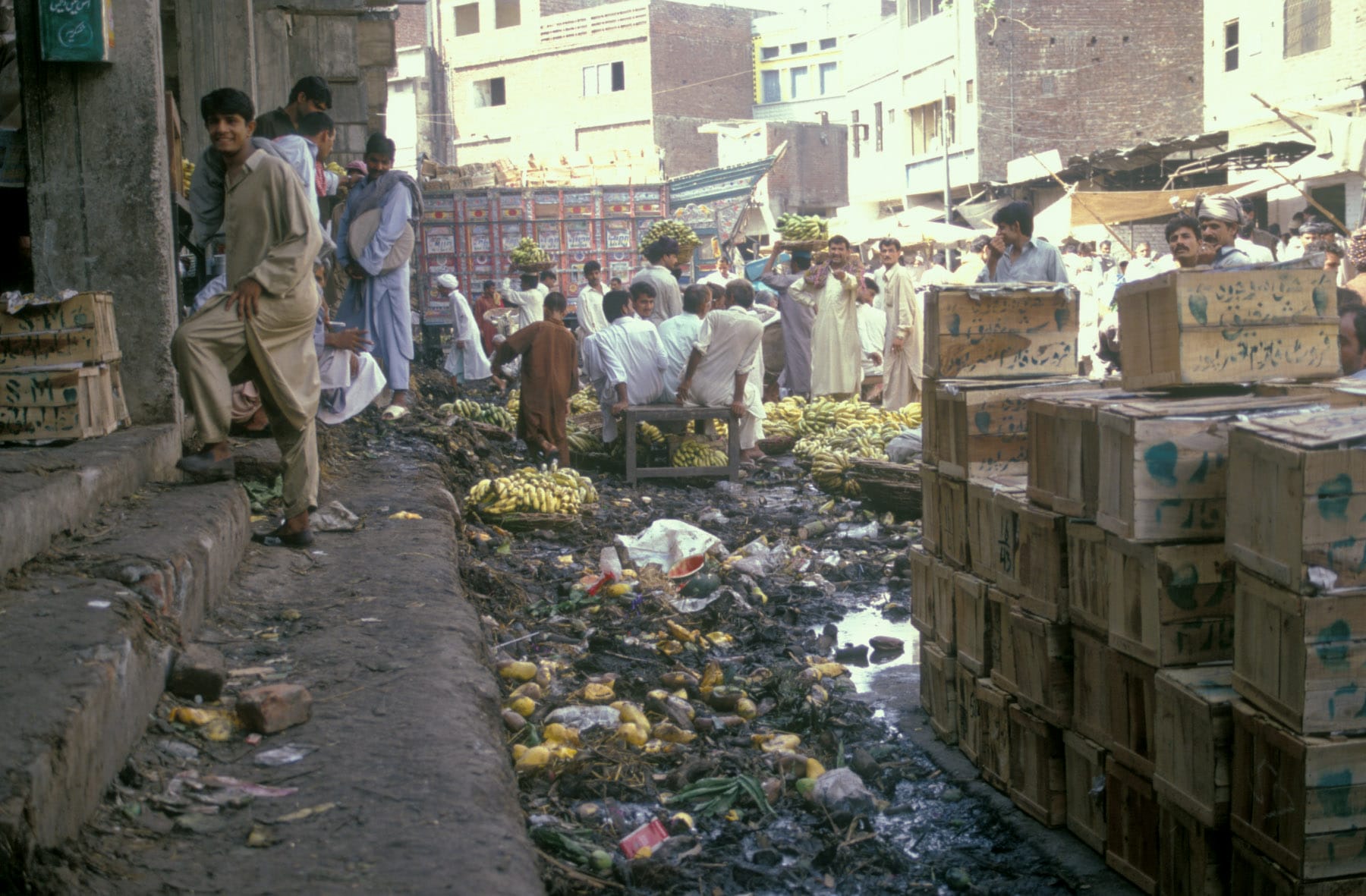 Central wholesale market for fruit and vegetables. Food trading taking place among unsanitary conditions thus causing health hazards. - - General: General.