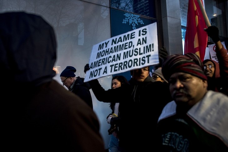 Protest against Donald Trump and Islamophobia