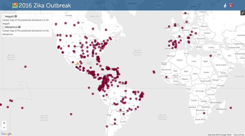 Zika Map as of March 22