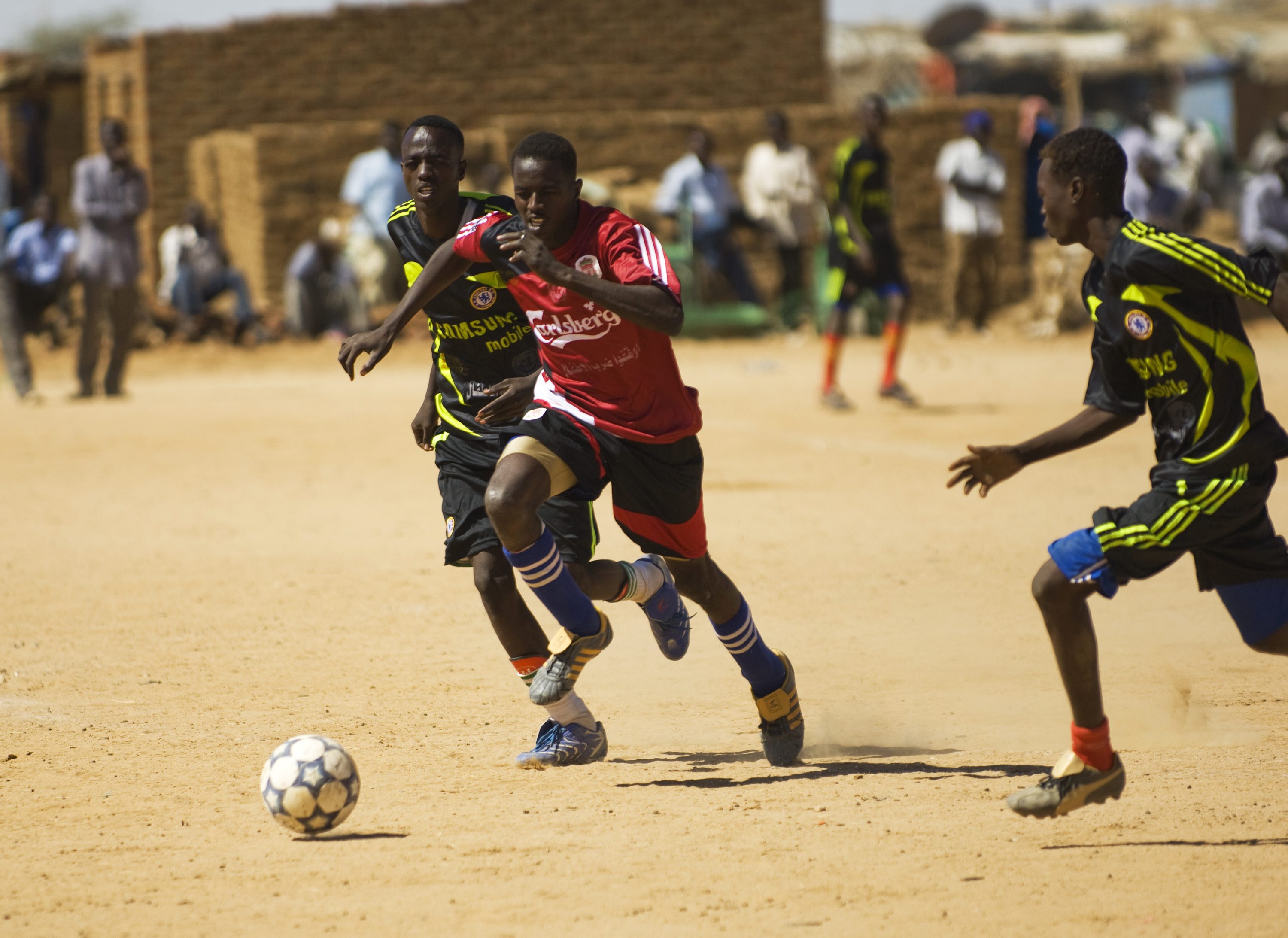 14 December 2009 - Zalinge: Kidnappers in Darfur released yesterday (13th December) two civilian employees of the joint United Nations-African Union peacekeeping mission. Patrick, the Nigerian man, and Pamela, Zimbabwean woman, had been held since 29th August 2009. In the picture, Pamela arrives at El Fasher International Airport this morning and is received by UNAMID JSR, Henry Anyidoho. Picture: UNAMID - Albert Gonzalez Farran