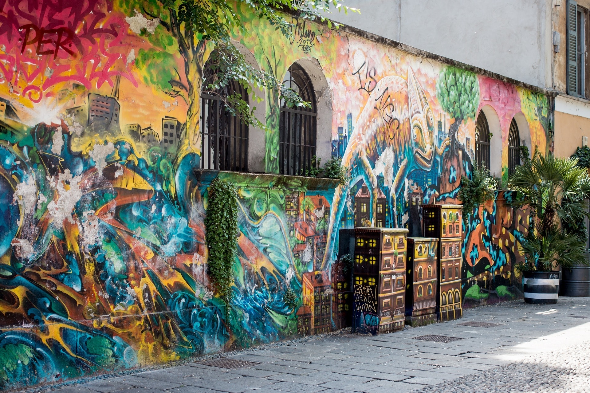Graffiti artists tag Milan's famed Galleria arcade