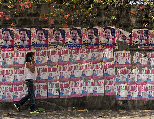 Campaign posters in Bacolod City in May, 2016. Duterte was elected president a month later. Photo Credit: Brian E. via Flickr.