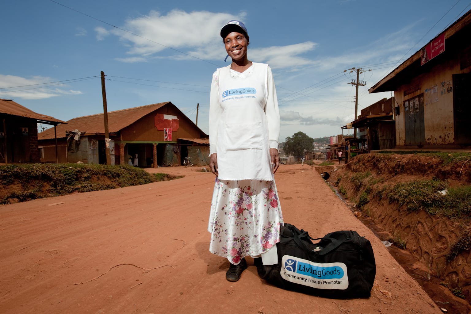 1CHP standing with bag