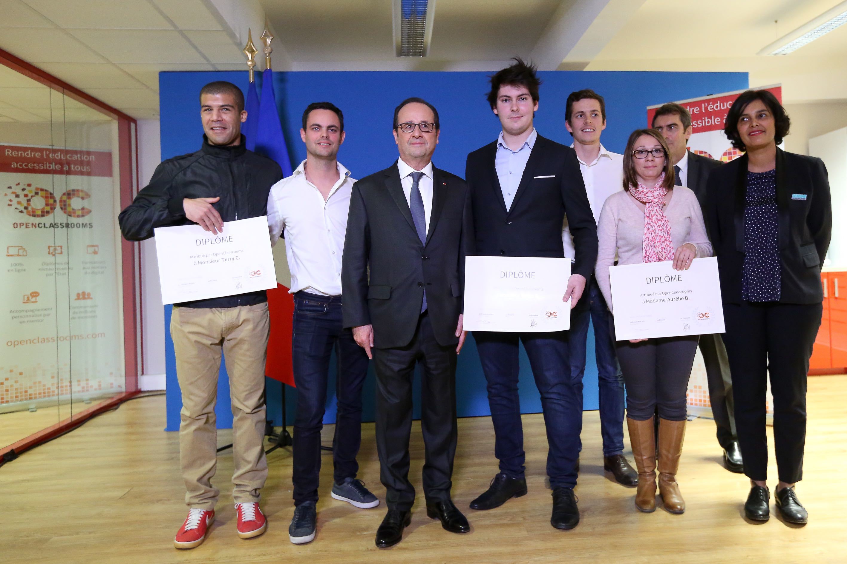 Déplacement du Président de la République François Hollande dans les locaux d’OpenClassrooms