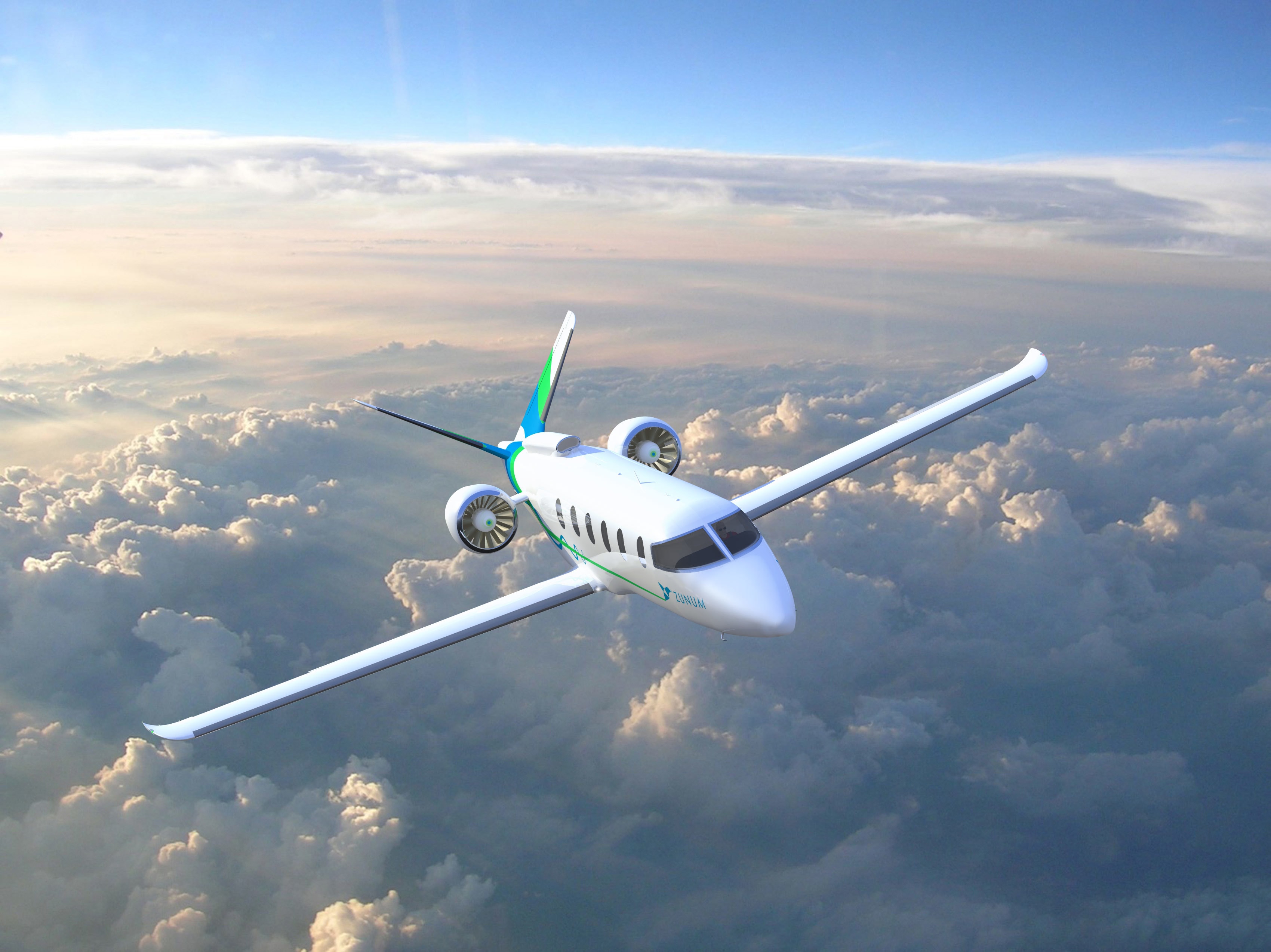 Zunum 2022 aircraft in clouds
