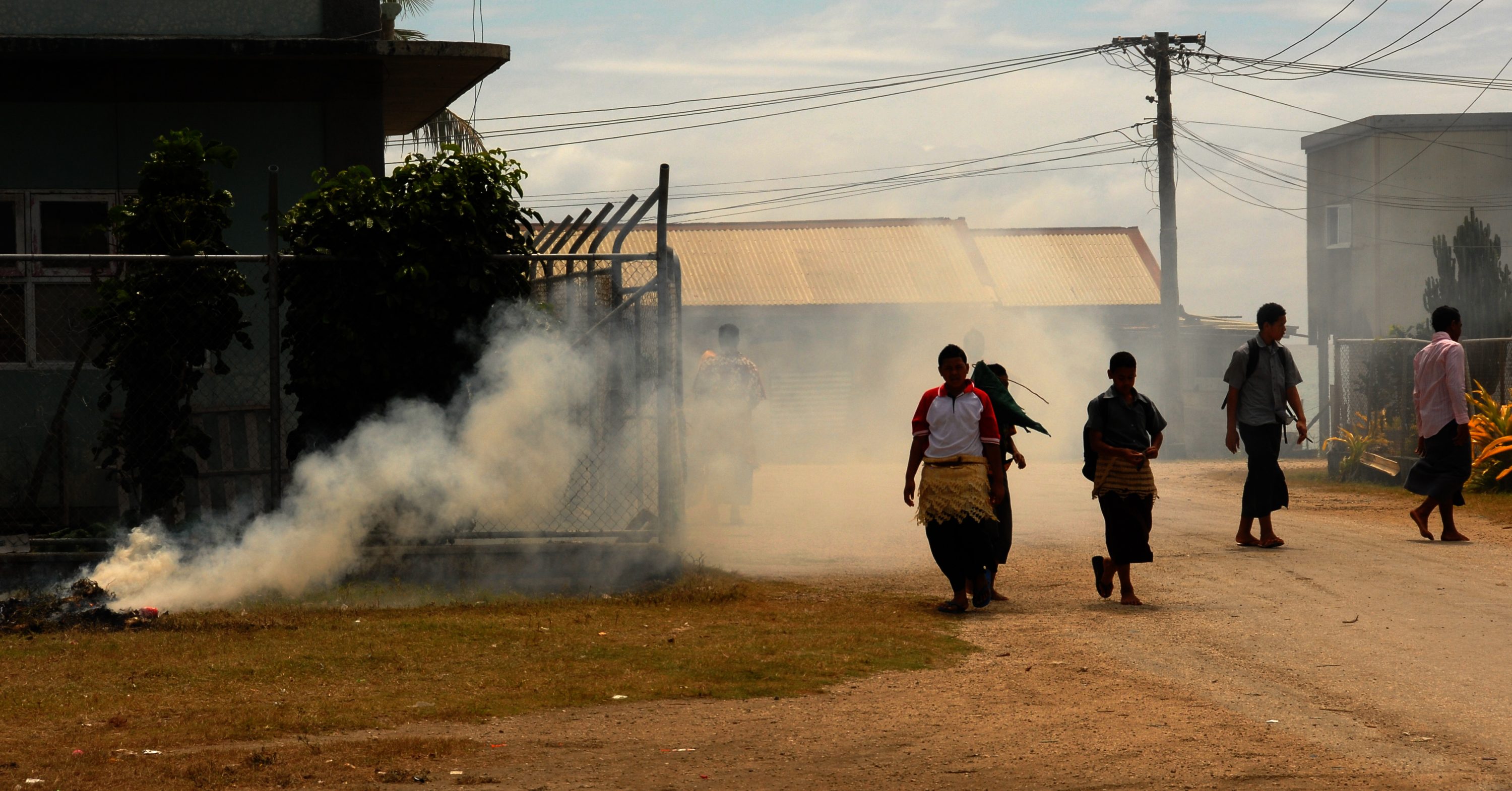 Burning plastic - Tonga