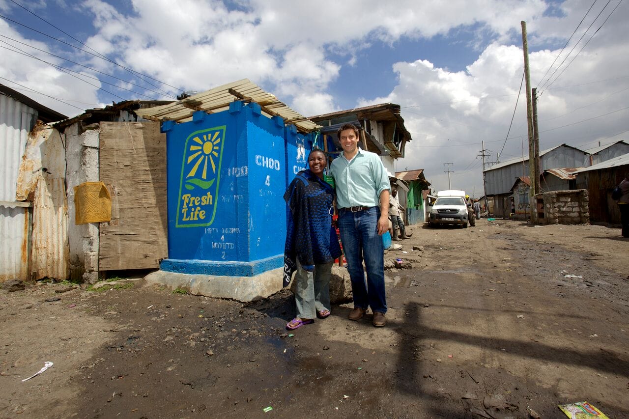 One of our co-founders David Auerbach with Fresh Life Operator Susan Wangari