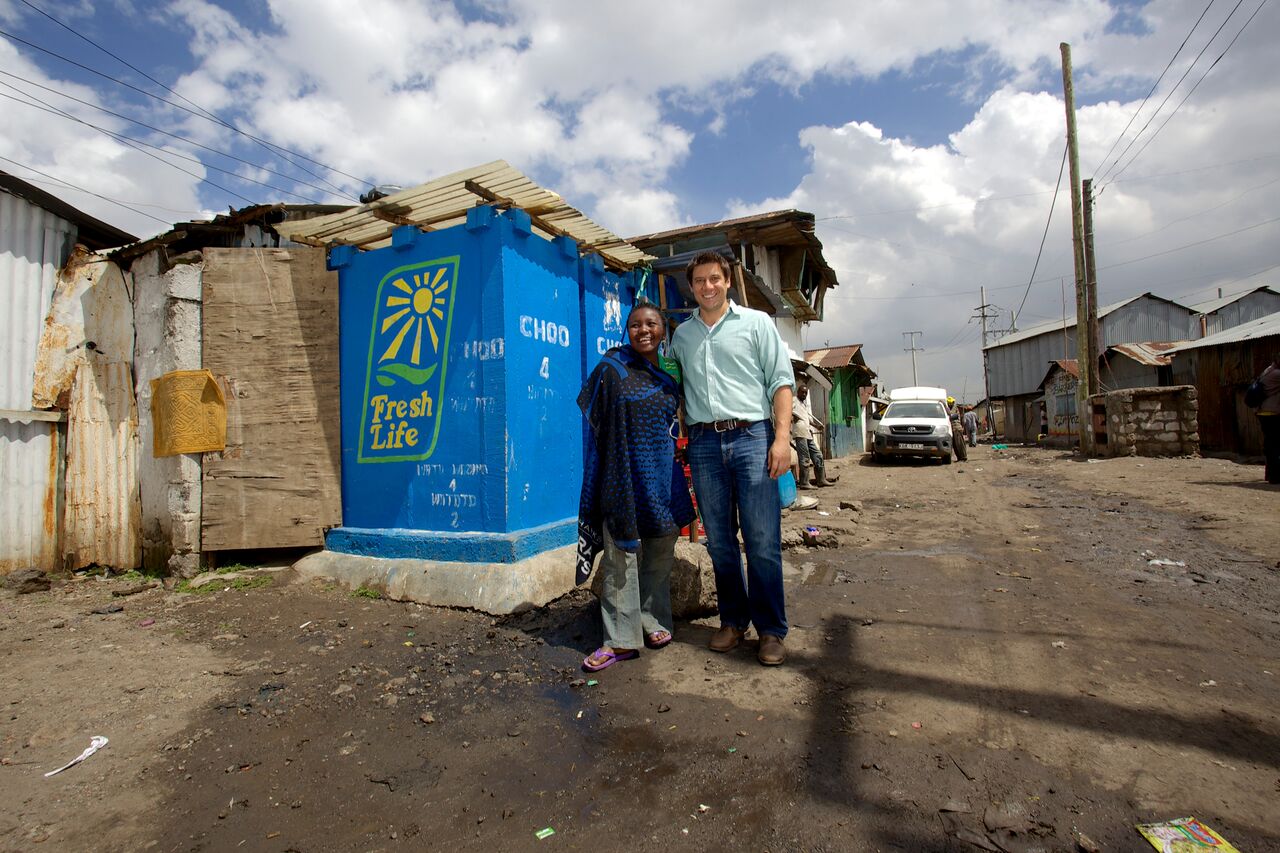 One of our co-founders David Auerbach with Fresh Life Operator Susan Wangari