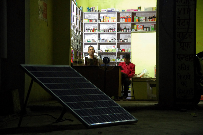 Rural chemist open after dark through Simpa solar home system