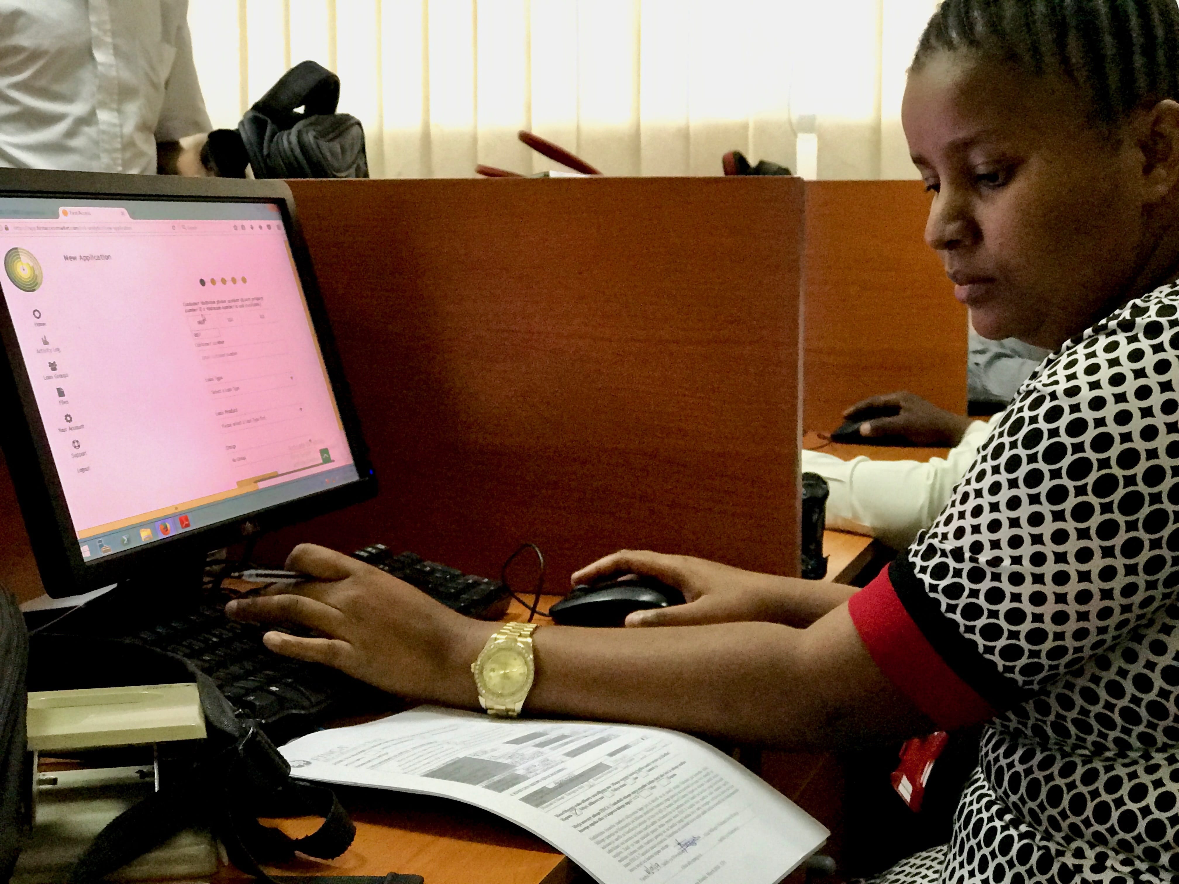 Loan officer using the First Access platform