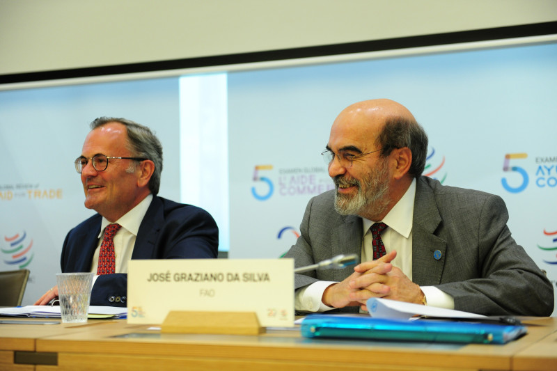 30 June 2015, Geneva, Switzerland - FAO Director-General José Grazaiano da Silva on a panel during the Fifth Global Review of Aid for Trade: “Reducing Trade Costs for Inclusive, Sustainable Growth”, 30 June - 02 July 2015, World Trade Organization (WTO) headquarters.