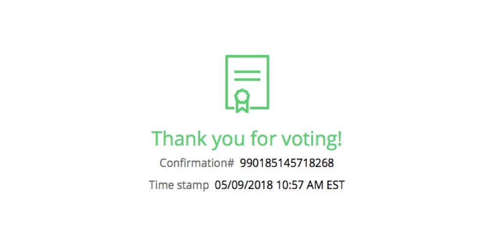 eBallot voter confirmation - online voting