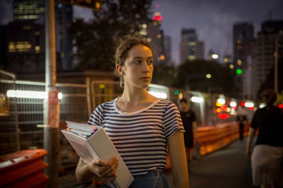 Lauren, one of Plan International Australia’s youth activists, worries about navigating the city at night after school 