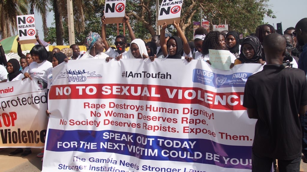 #IAmToufah Activists at a Protest to end gender-based violence