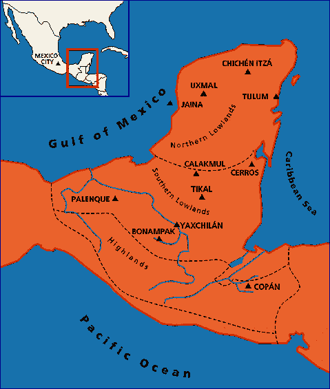 A Map of Ancient Maya Territory