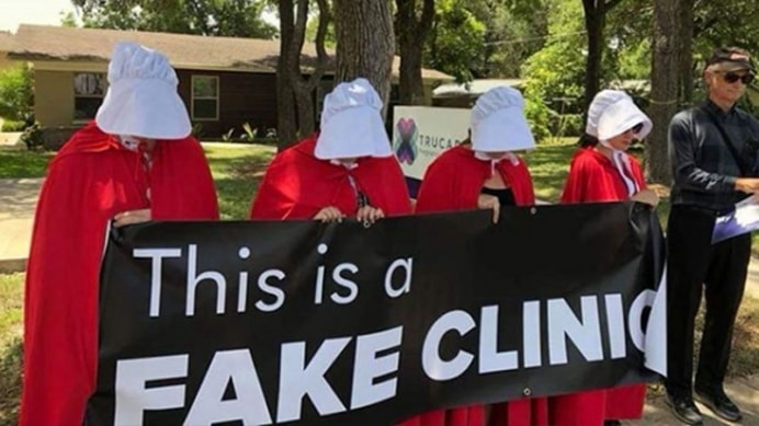 Handmaids protest