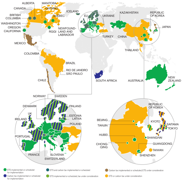 Countries with carbon tax