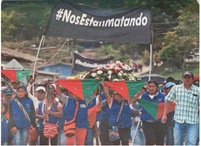 The burial of indigenous leaders K.Mestizo and E.Tenorio in Colombia