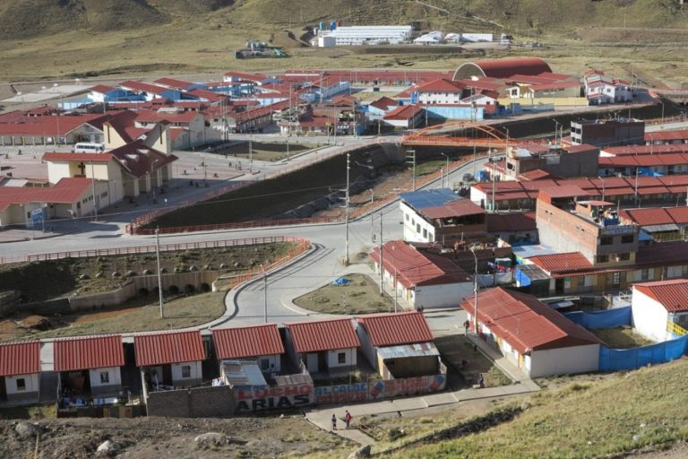 The newly planned community of Nueva Morococha, which was built in a high Andean valley by Aluminum Corp of China to house miners and families displaced by an expanding copper mine.