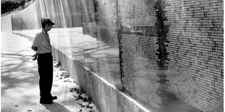 Monument to Memory and Truth in San Salvador, El Salvador. Built in 2003 by civil society organizations, it contains the names of around 30,000 girls, boys, women and men, all civilian, who were killed or disappeared during the 1970s and the Salvadoran Civil War (1980-1992).