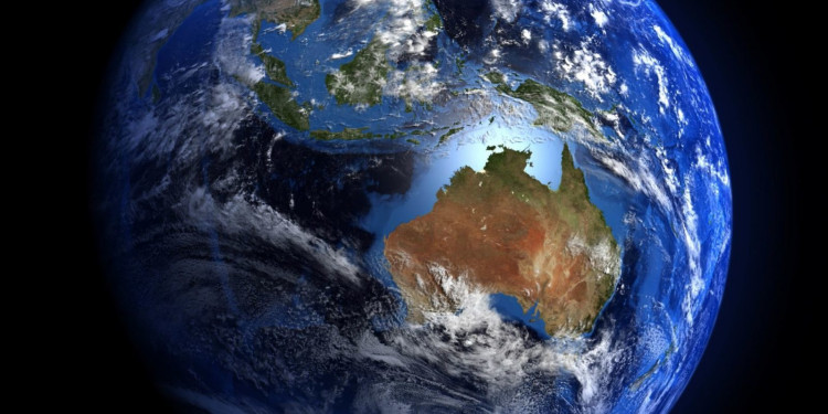 The Earth from space showing Australia and Indonesia. Extremely detailed image including elements furnished by NASA.