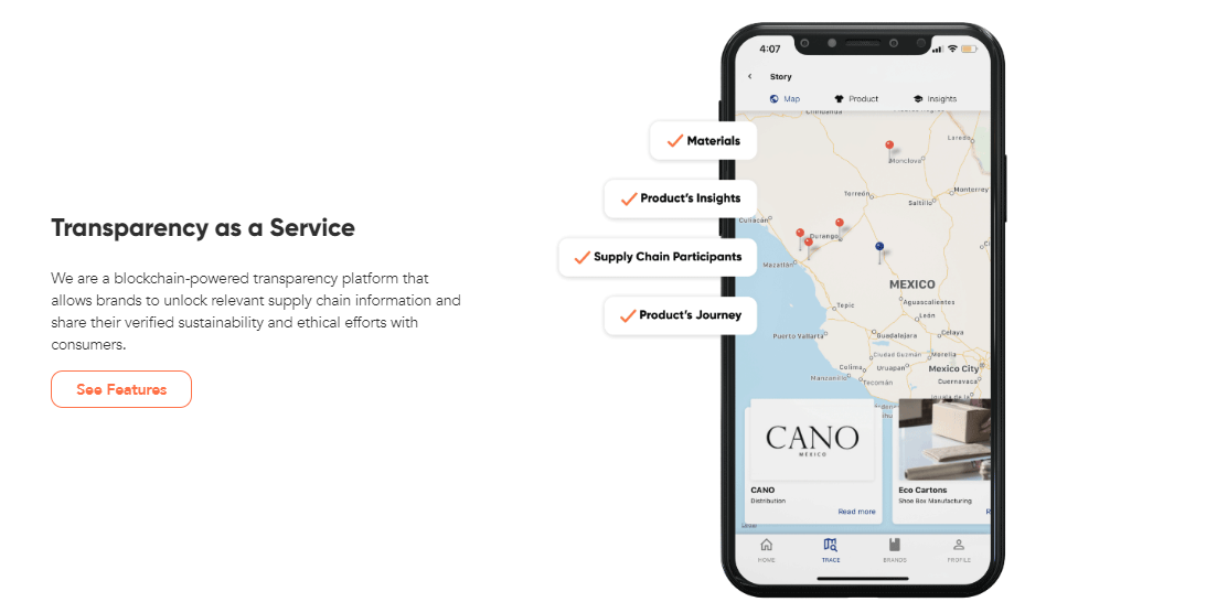 Retraced app - the traceability map
