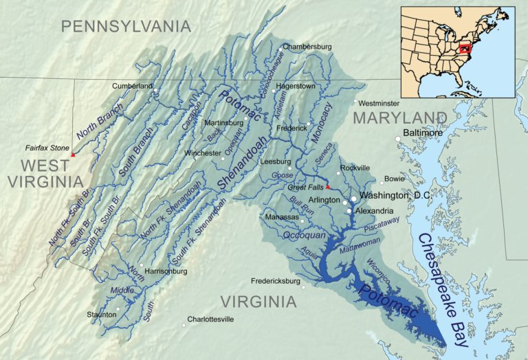 Map of the Potomac River