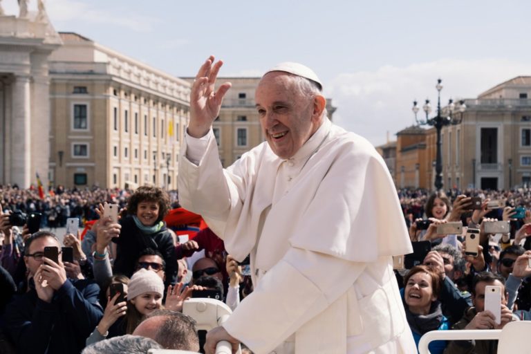 pope Francis waving