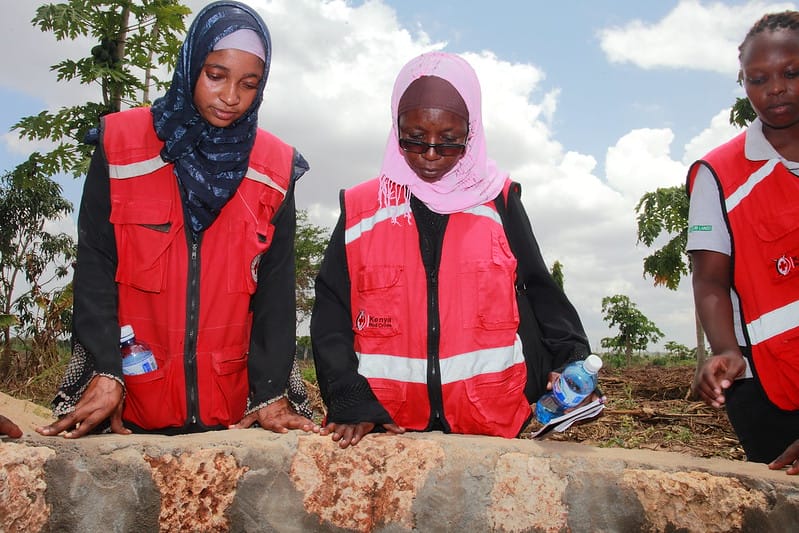 Furrow irrigation red cross