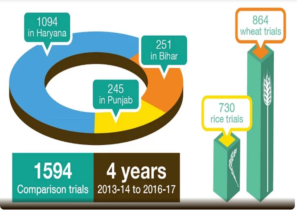Researchers tested the Nutrient Expert decision tool against typical farmer fertilization practices extensively using approximately 1600 side-by side comparison trials in rice and wheat fields across the Indo-Gangetic Plains of India (Graphic: CIMMYT).