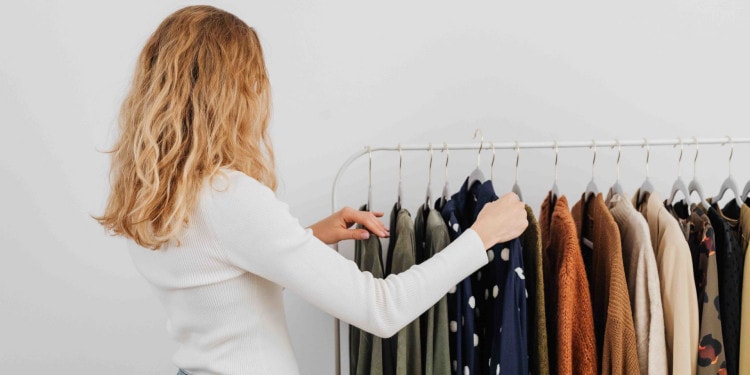 woman with fast fashion apparel