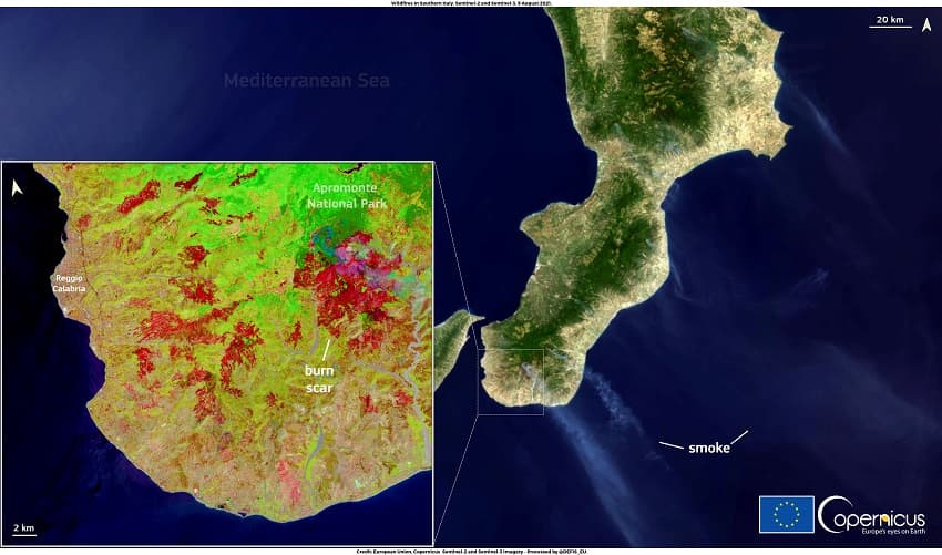 wildfires, Calabria