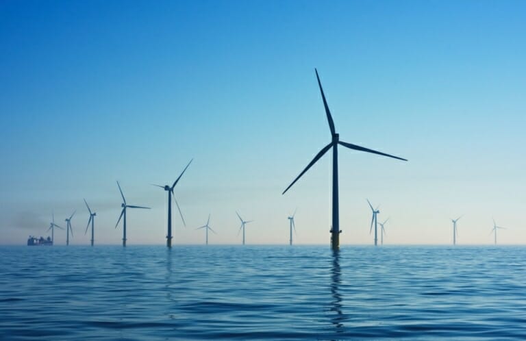 Windmills on sea