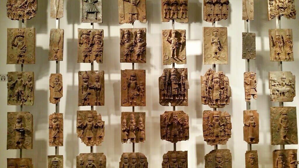 Benin Bronzes in museum
