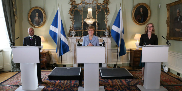 Scotland's Nicola Sturgeon and green ministers