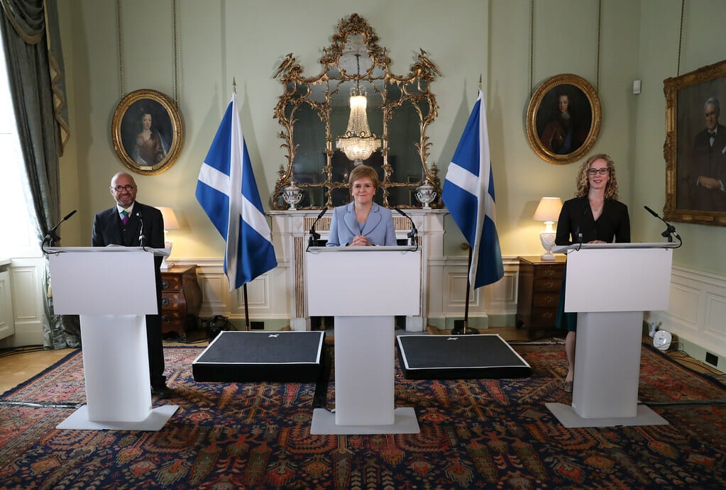 Scotland's Nicola Sturgeon and green ministers