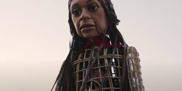 young refugee girl, Little Alma, on a journey