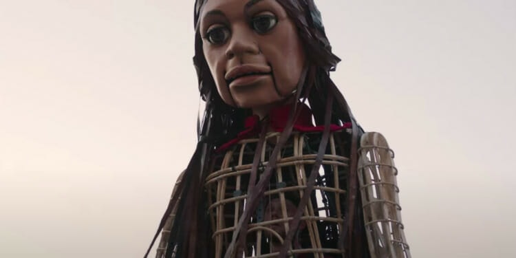 young refugee girl, Little Alma, on a journey