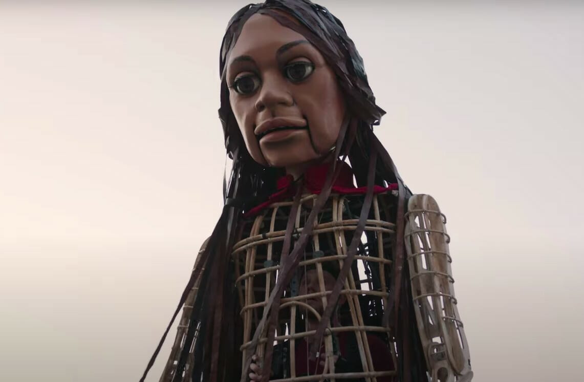 young refugee girl, Little Alma, on a journey