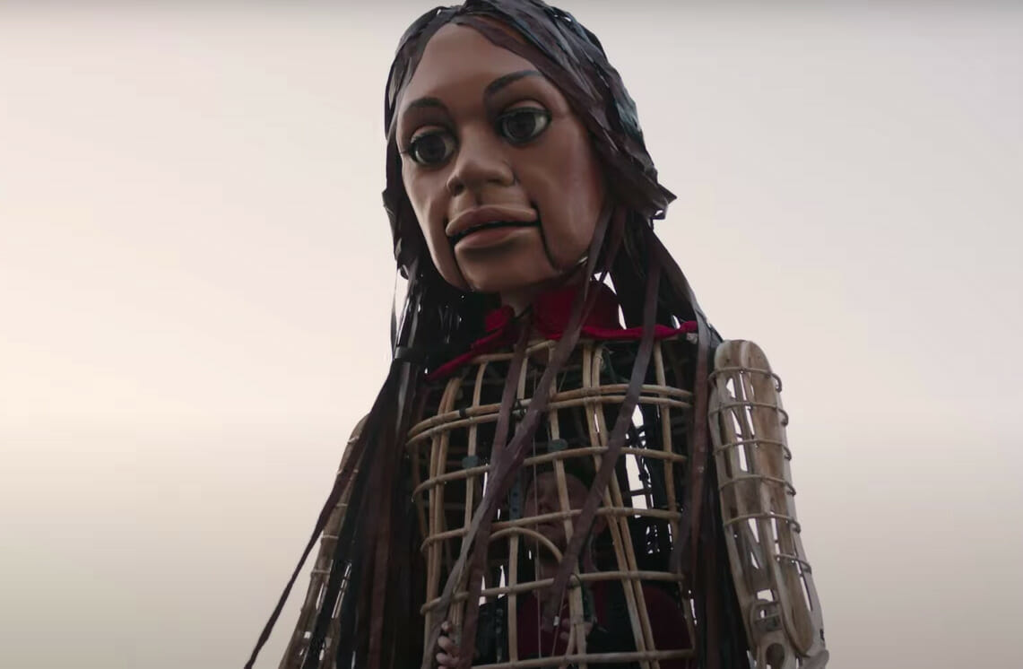 young refugee girl, Little Alma, on a journey