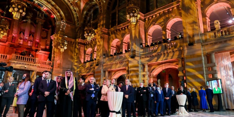 queue of men with just a few women