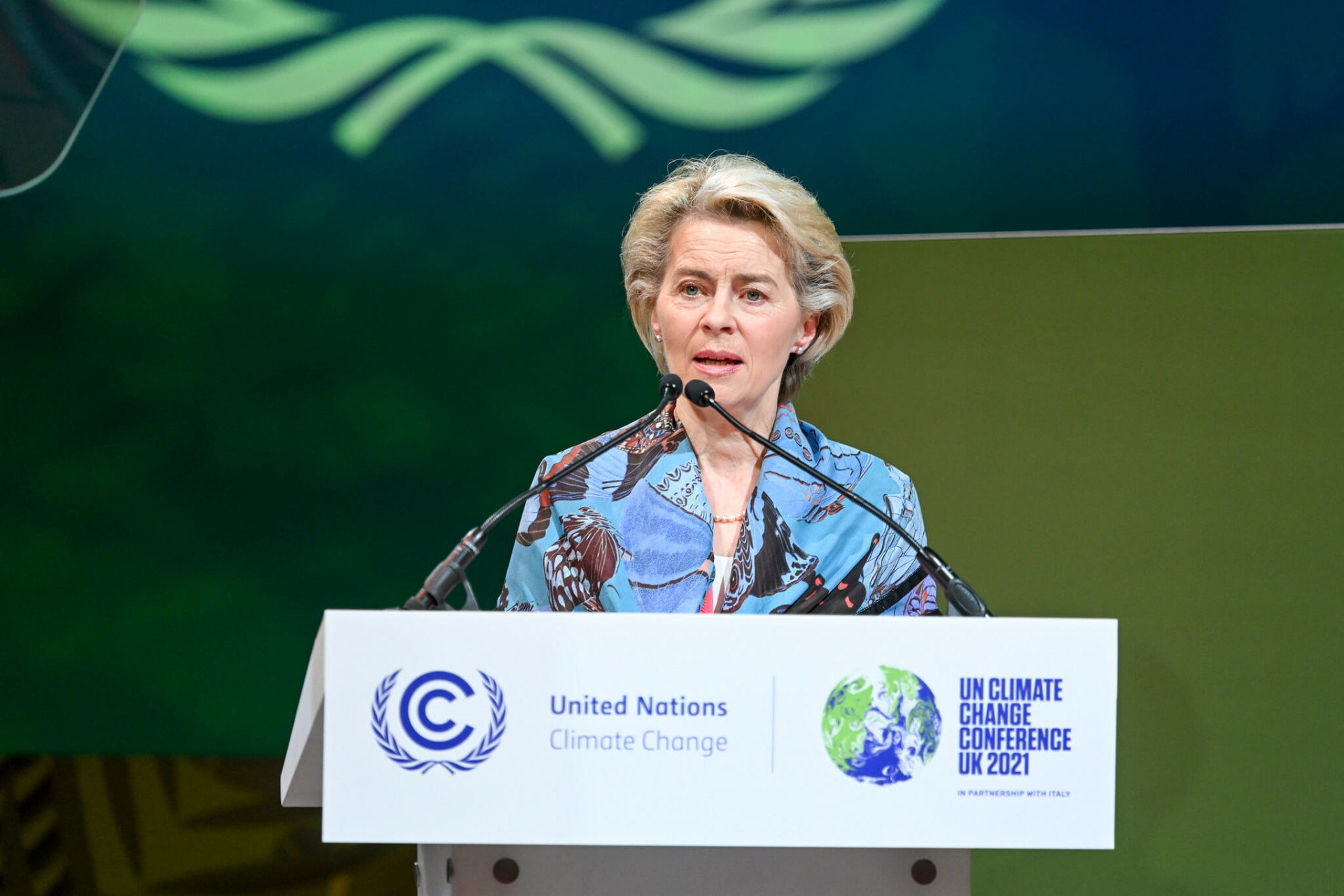 Woman talking at COP26