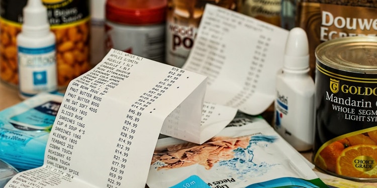 Grocery receipt and grocery items Credit: Stevepb via Pixabay