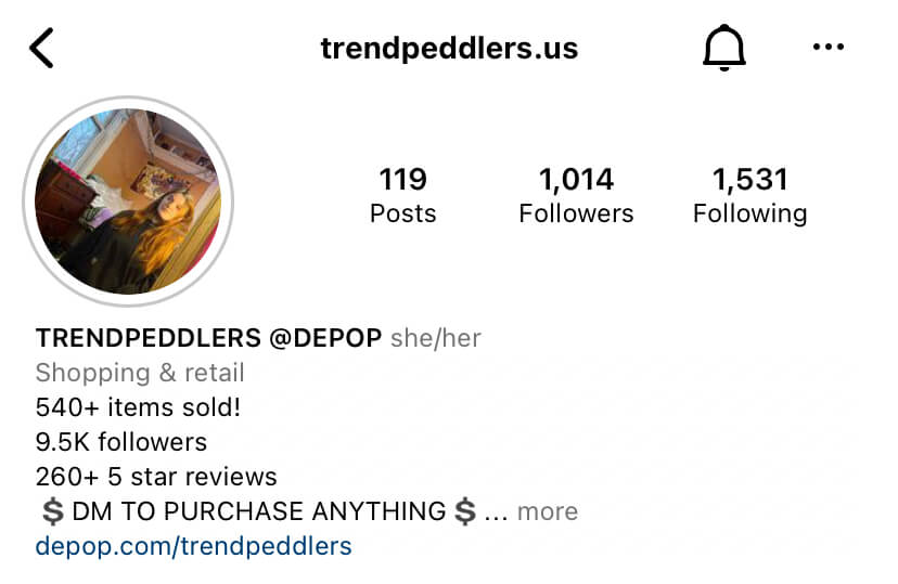 reselling instagram account