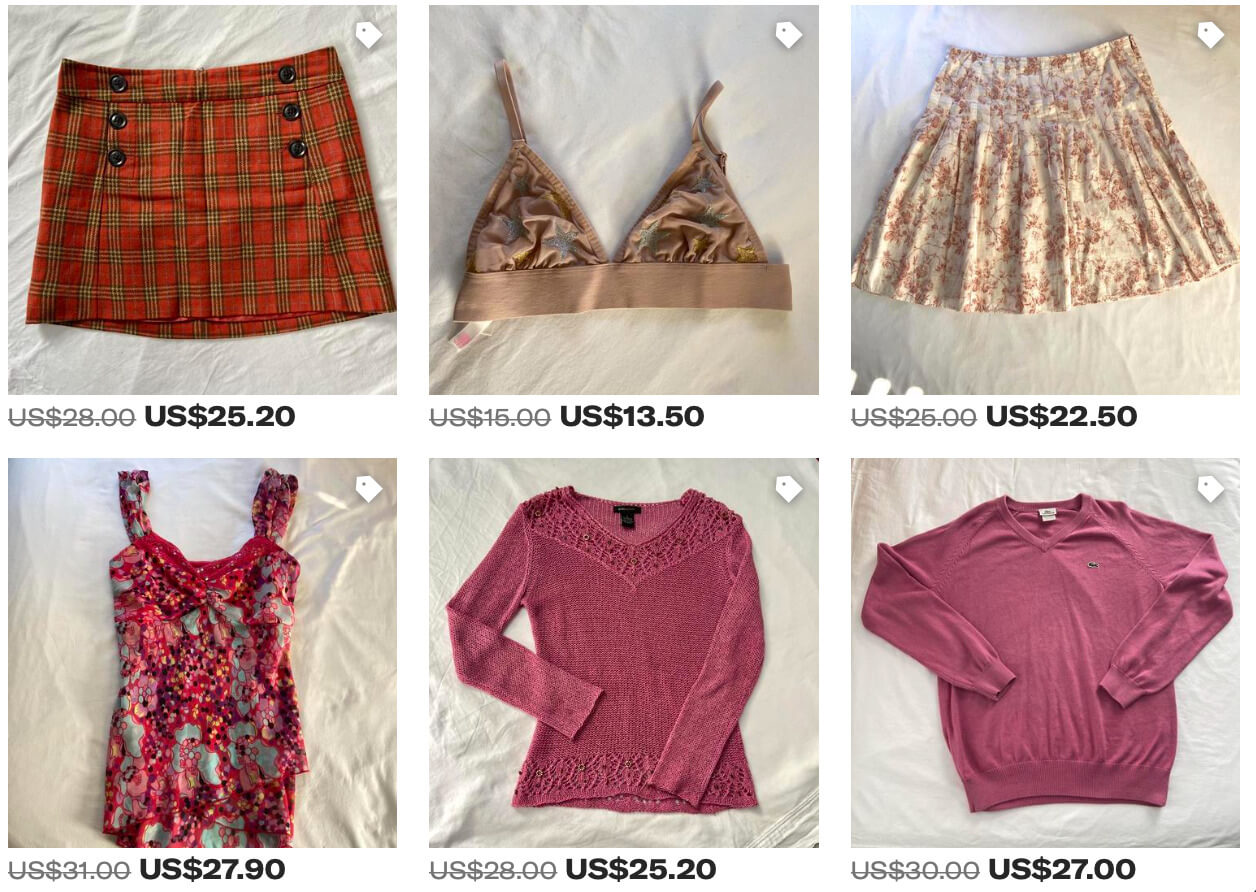Depop listings