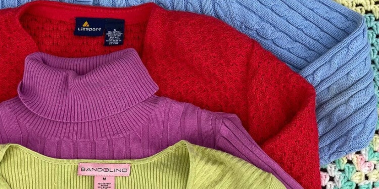 thrifted sweaters