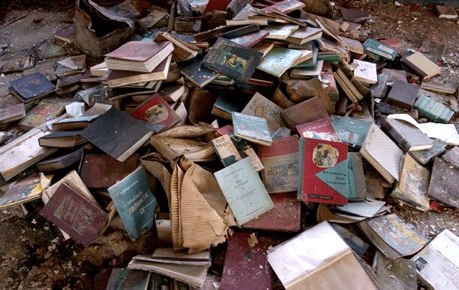 books in landfill