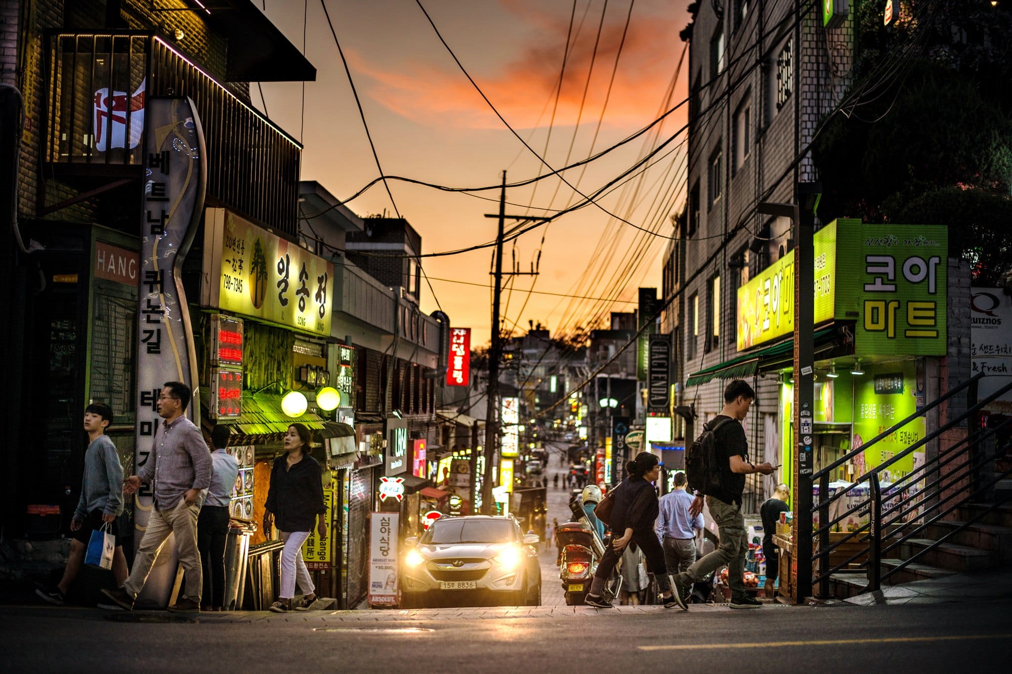 An image of Itaewon, the scene of the lethal crowd crush on Saturday night
